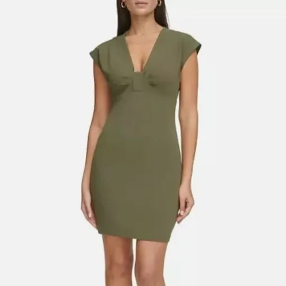 Guess Olive Green Midi Dress - Picture 2 of 13